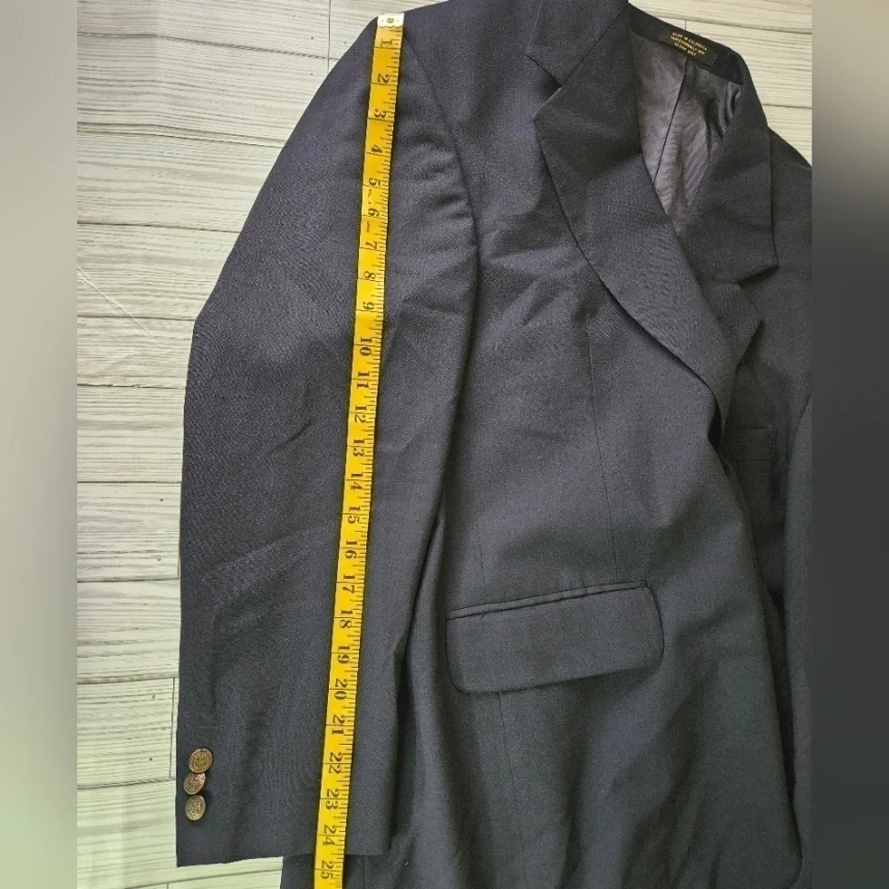 Vintage Oscar de la Renta Admiral Wool Blazer in Navy Blue Size 42 Regular